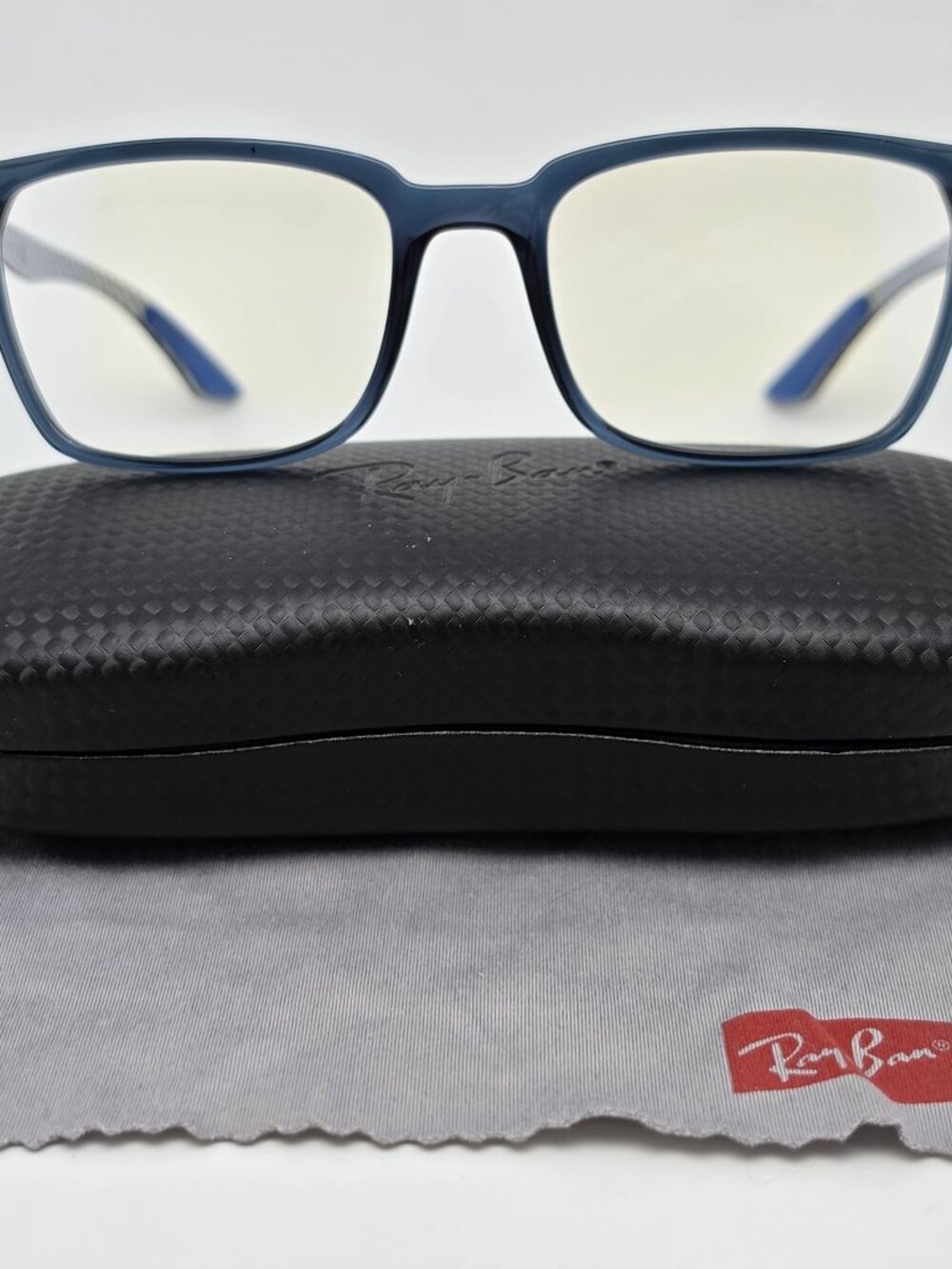 Ray-Ban RB8906 8060 Blue Carbon Fiber Eyeglasses Frame w Flexhinge and Case 54mm